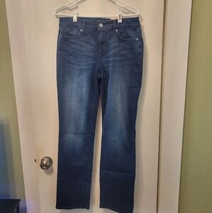 New- NYDJ Marilyn Straight Leg Jeans Dark Blue Jeans (SIZE 8)